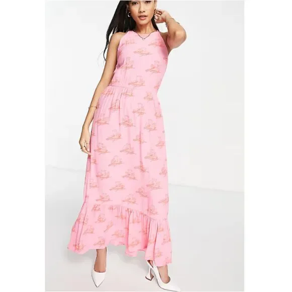 Never Fully Dressed Women's NFDAS534 Size 12 Pink Limoncello Maxi Dress NWT - Picture 1 of 12